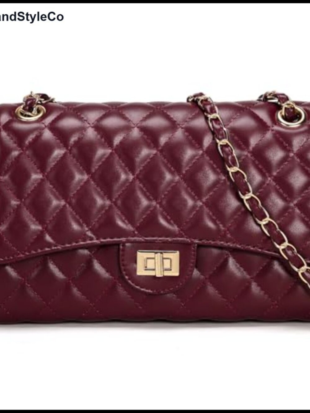 Quilted Crossbody Purse Women Satchel Bag Faux Leather Chain Strap Shoulder
